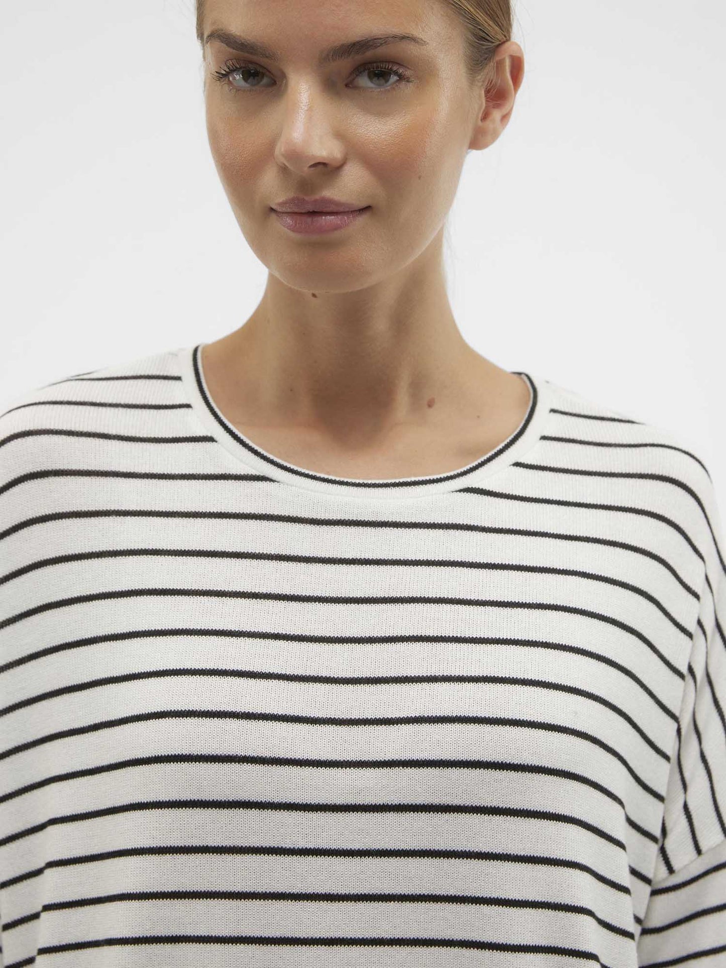 VERO MODA BRIANNA3/4 - BIANCO-NERO