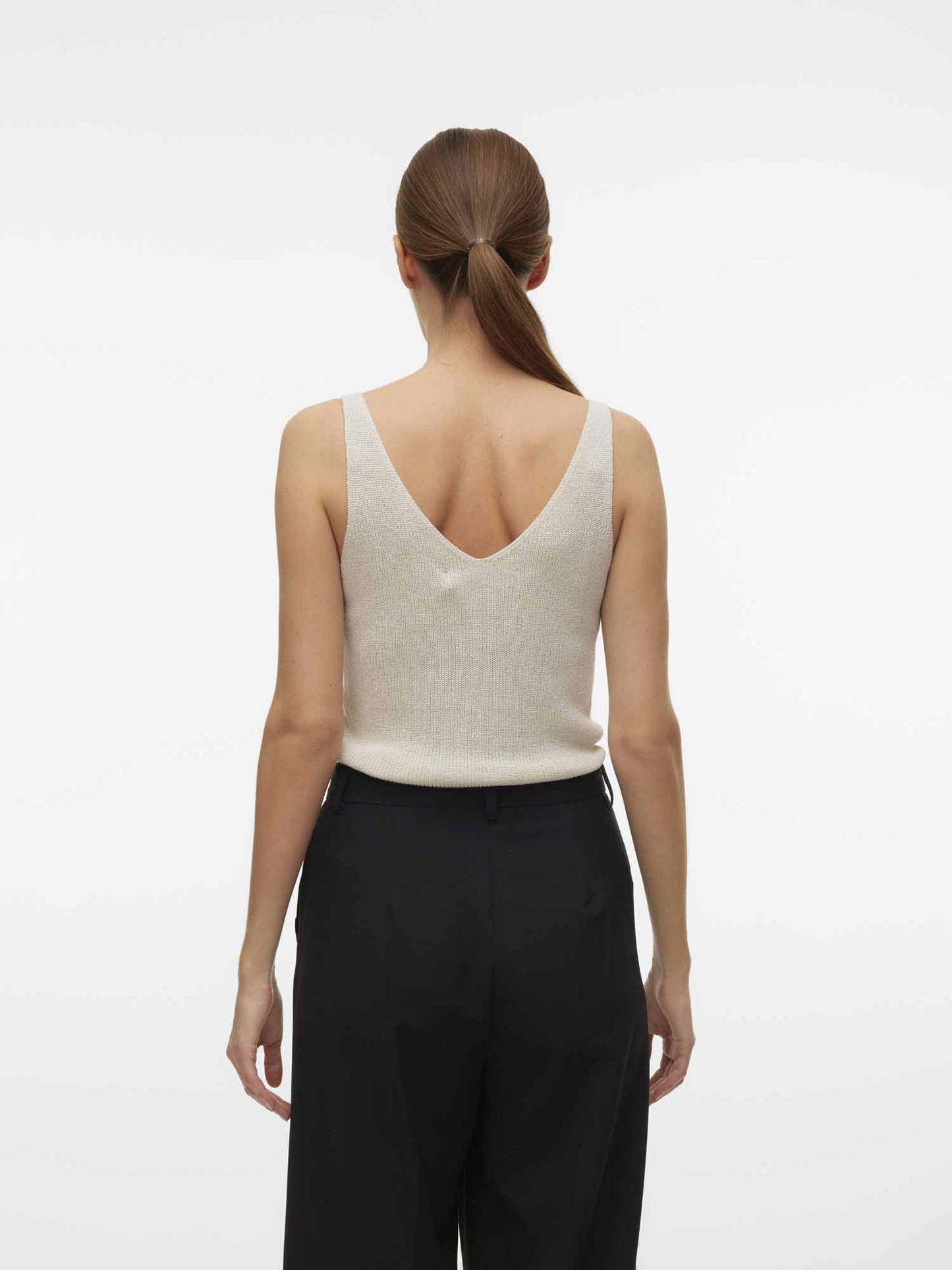Top smanicato Vero Moda Newlexsun in viscosa crema da donna