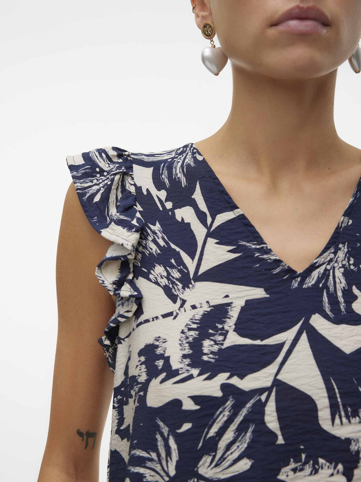 Vero moda josie blousa da donna panna-blu