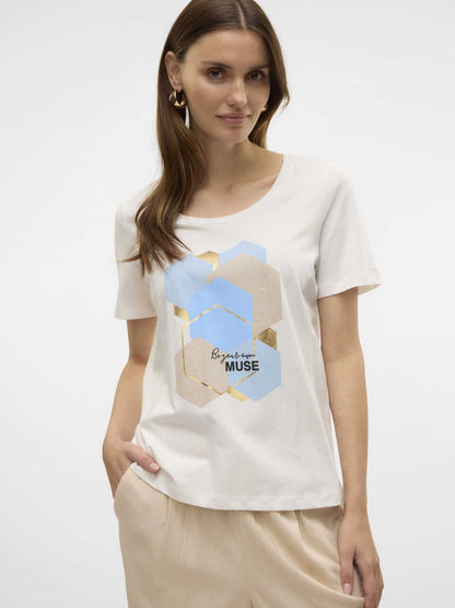 VERO MODA VISLANA SS - BIANCO CELESTE