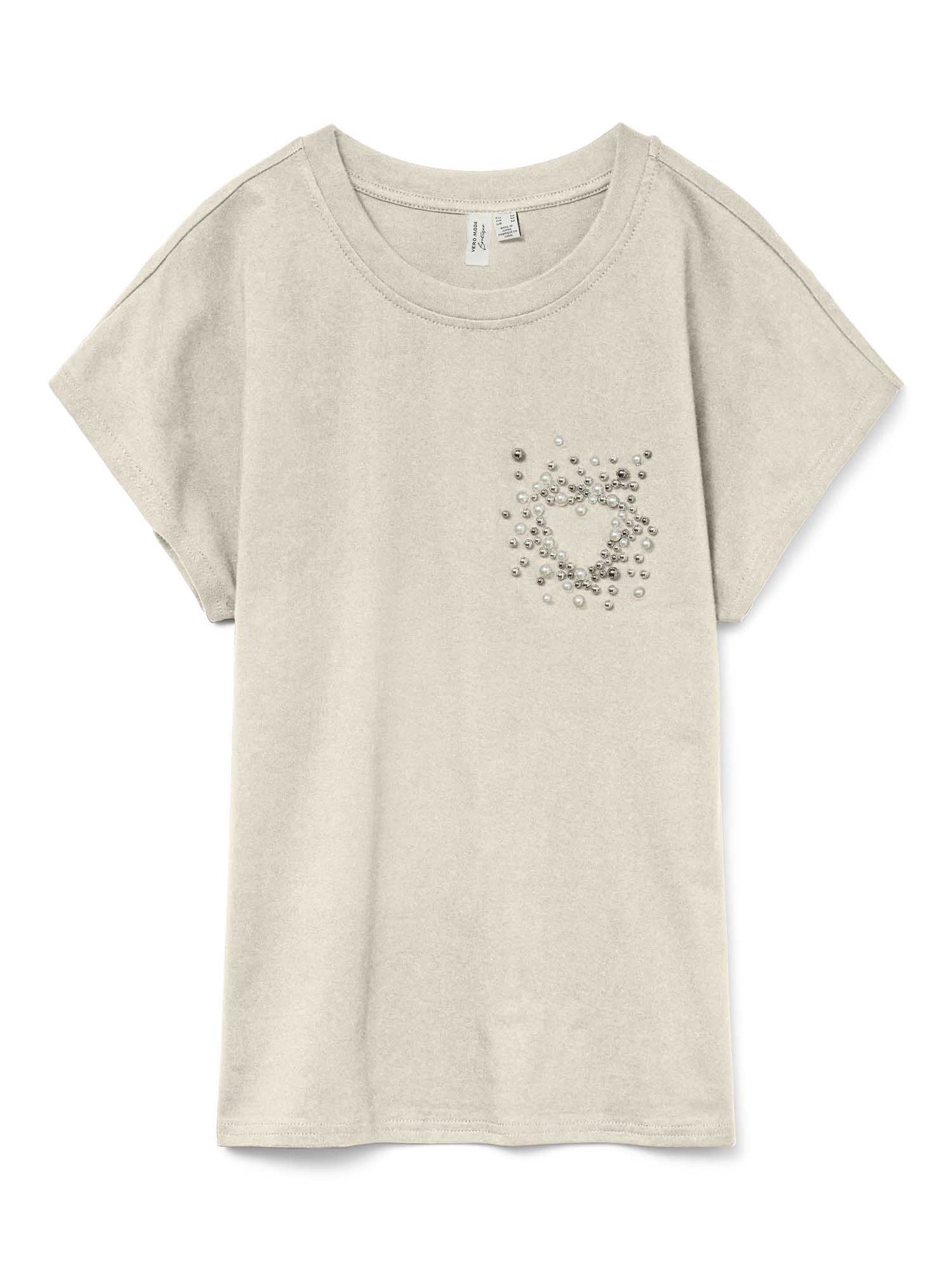 T-SHIRT FILINE VERO MODA DA DONNA PANNA