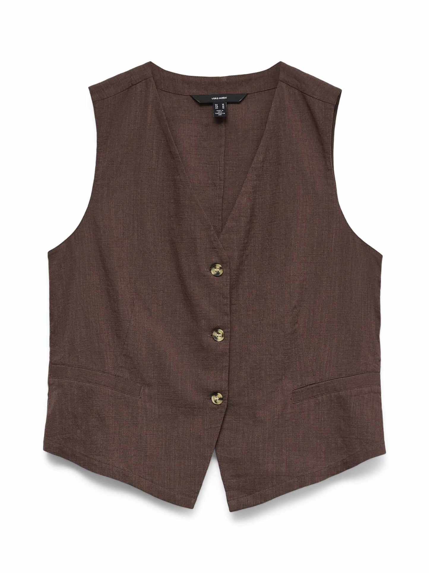 Vero Moda Caia, gilet in lino beige da donna casual