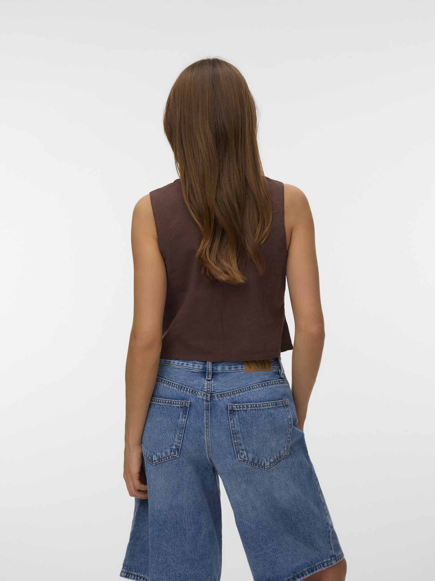 Vero Moda Caia, gilet in lino beige da donna casual