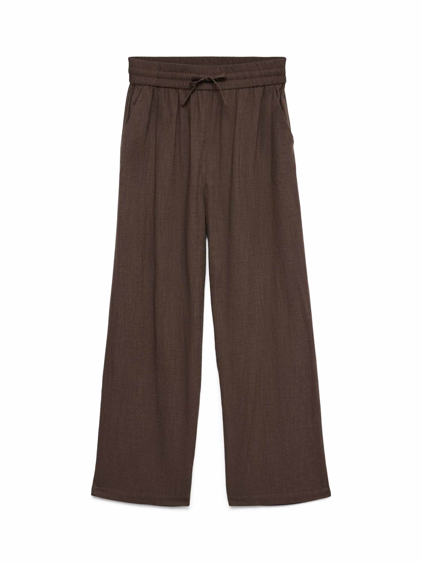Pantaloni Caia a vita media in cotone organico per donna marroni