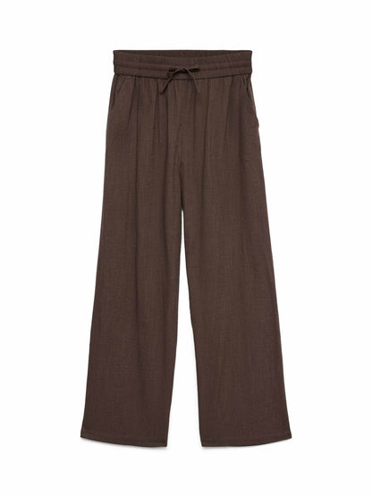 Pantaloni Caia a vita media in cotone organico per donna marroni