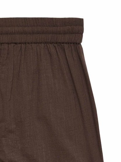 Pantaloni Caia a vita media in cotone organico per donna marroni