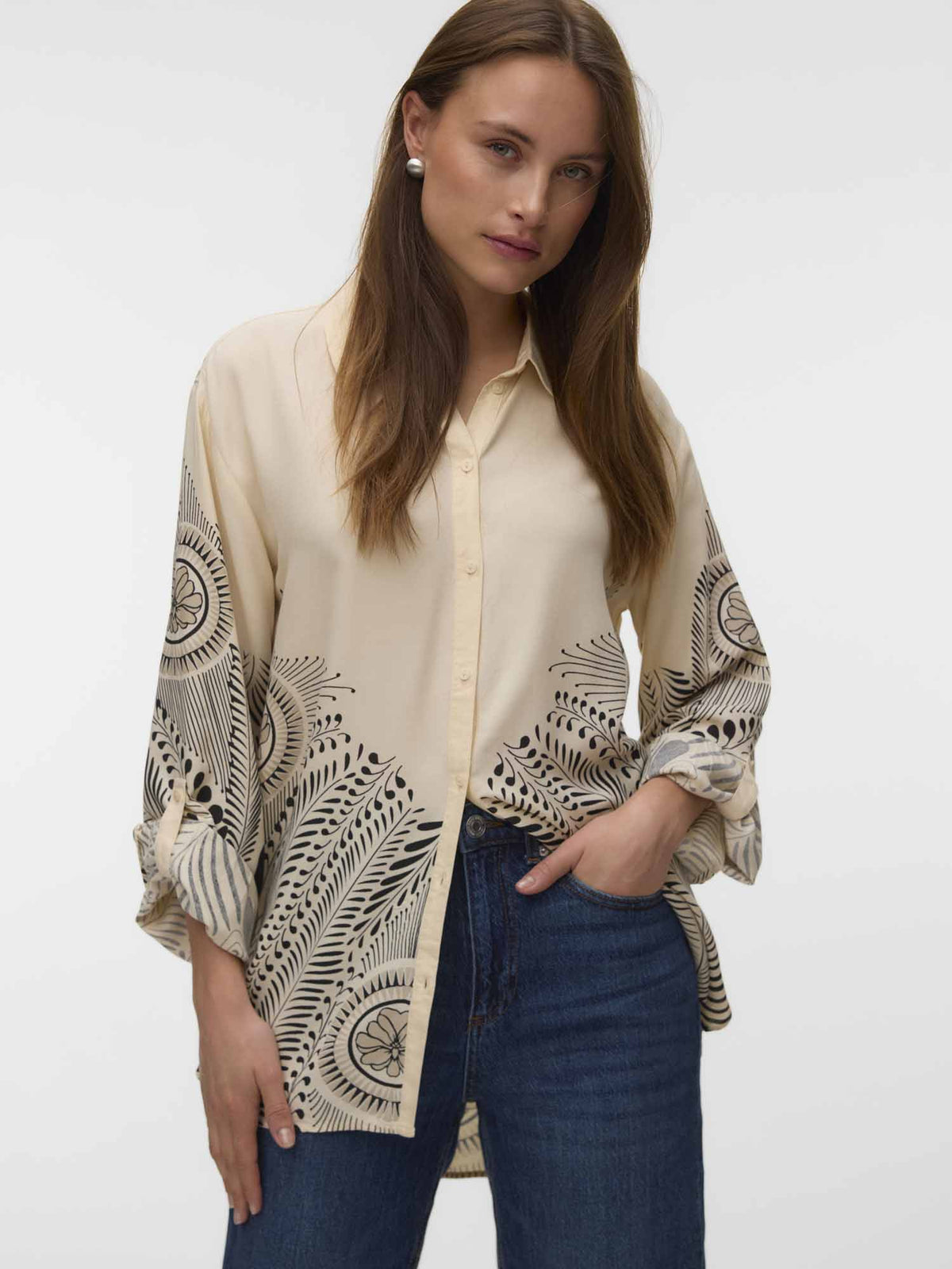 Vero moda lalita camicia da donna panna