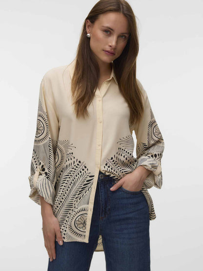 Vero moda lalita camicia da donna panna