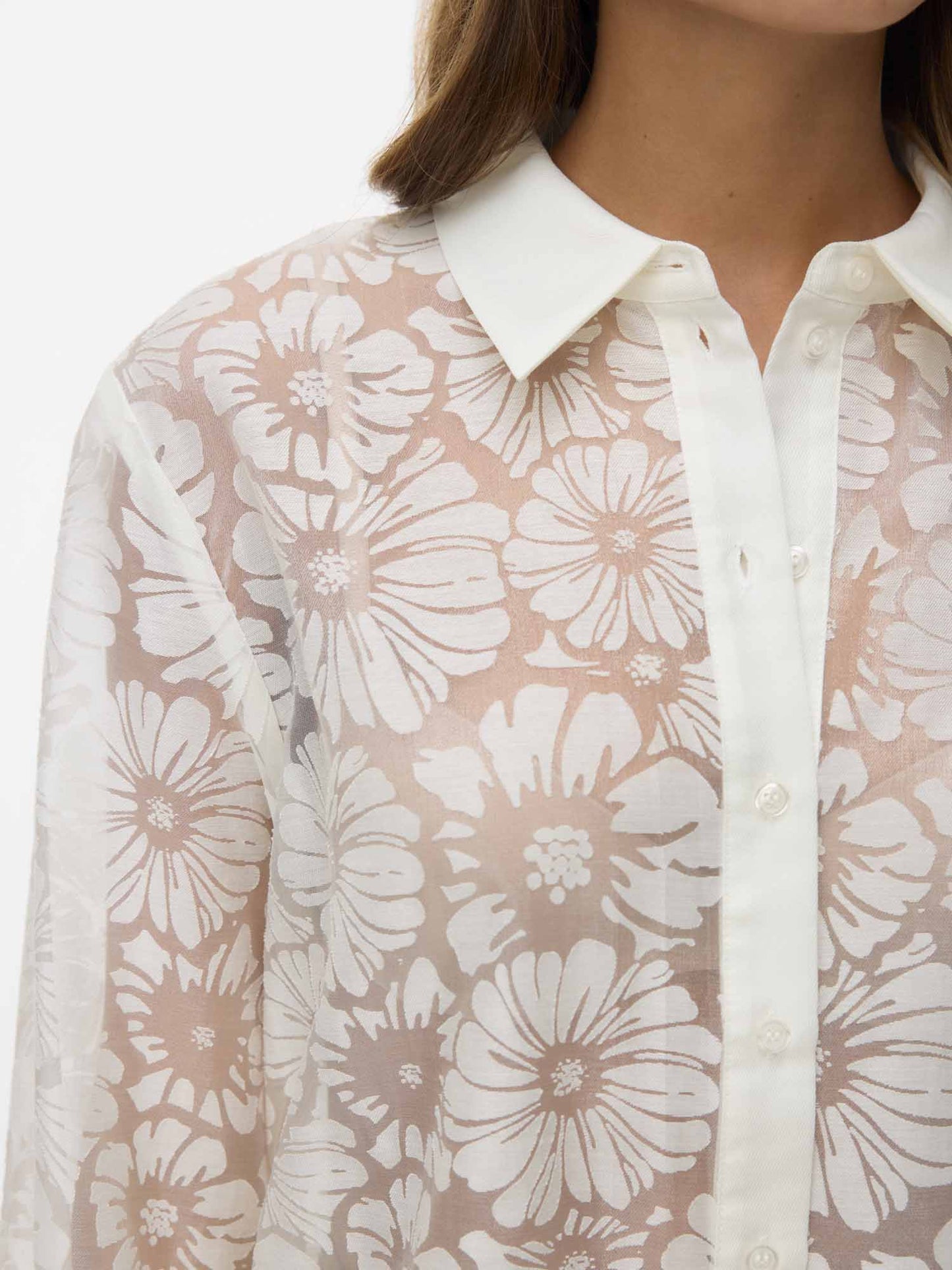 Camicia Vero Moda Kova unisex adulto in viscosa e poliestere colore crema