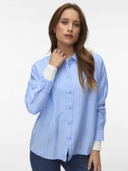 Vero Moda Camicia Kaja azzurra da donna per cerimonia elegante