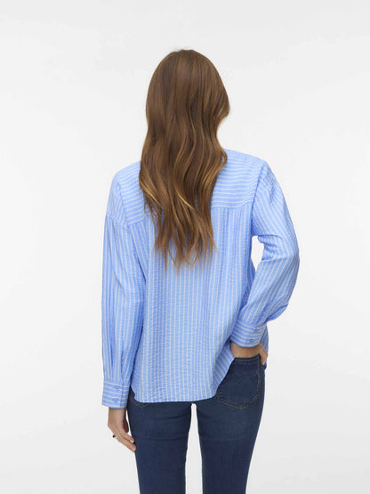Vero Moda Camicia Kaja azzurra da donna per cerimonia elegante