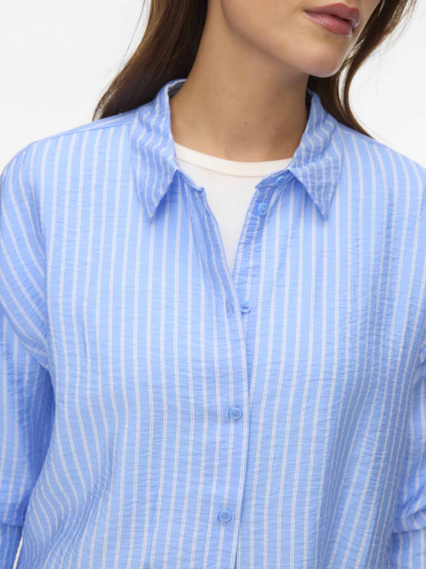 Vero Moda Camicia Kaja azzurra da donna per cerimonia elegante