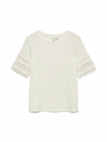Vero moda ivacy t-shirt da donna panna