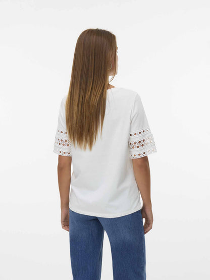Vero moda ivacy t-shirt da donna panna