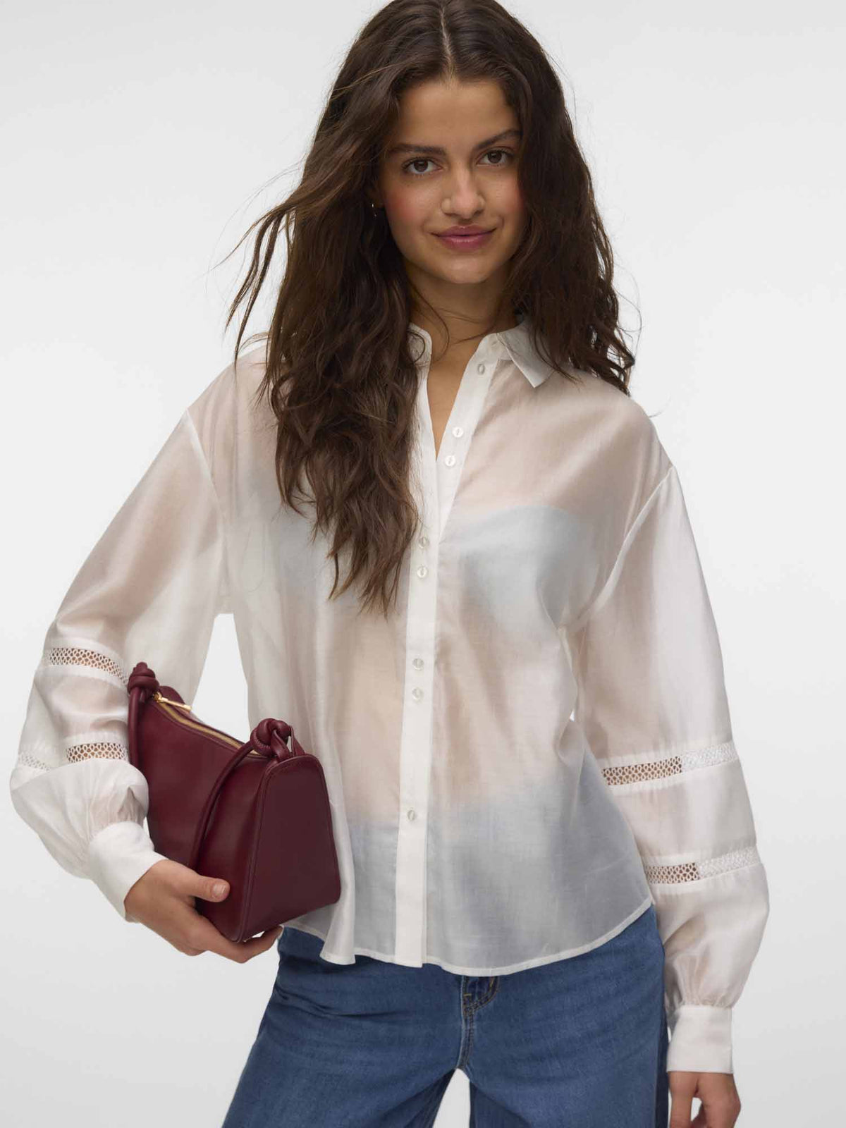 Vero moda jenna camicia da donna panna