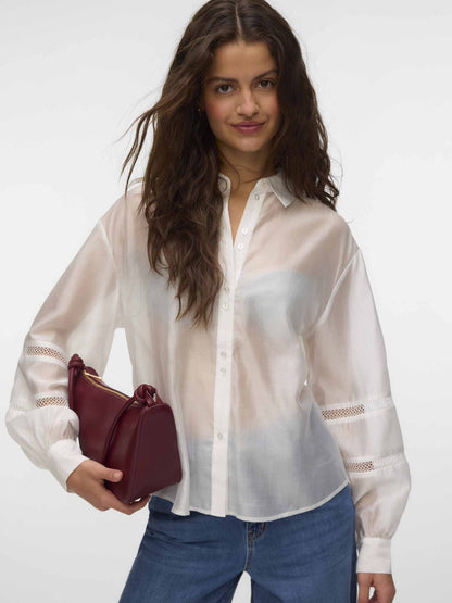 Vero moda jenna camicia da donna panna