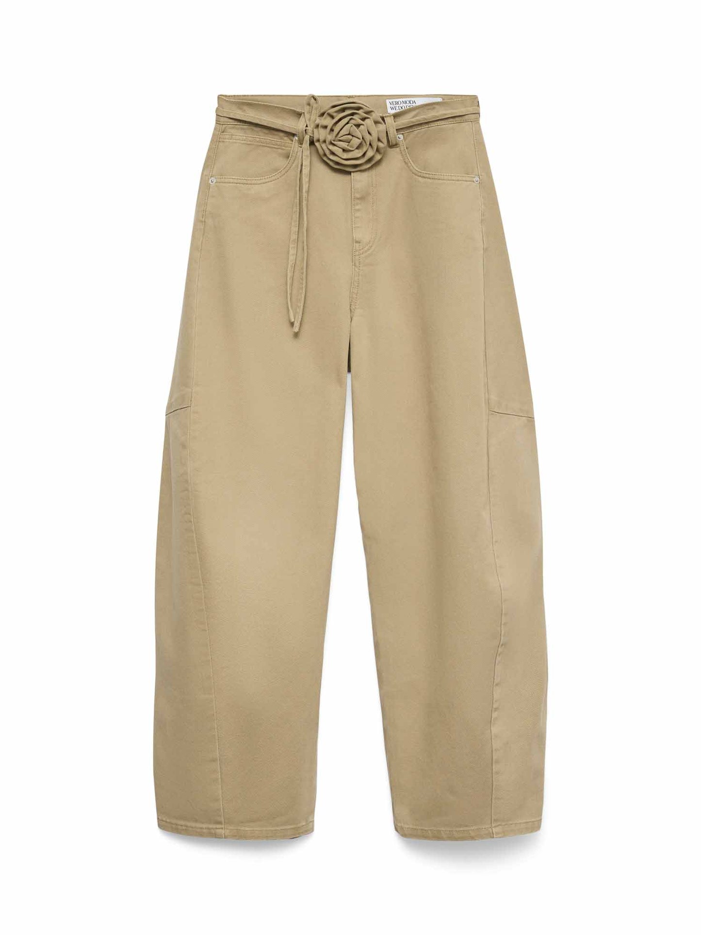 Jeans Kaitlin Wide Fit da donna in cotone marrone per look casual