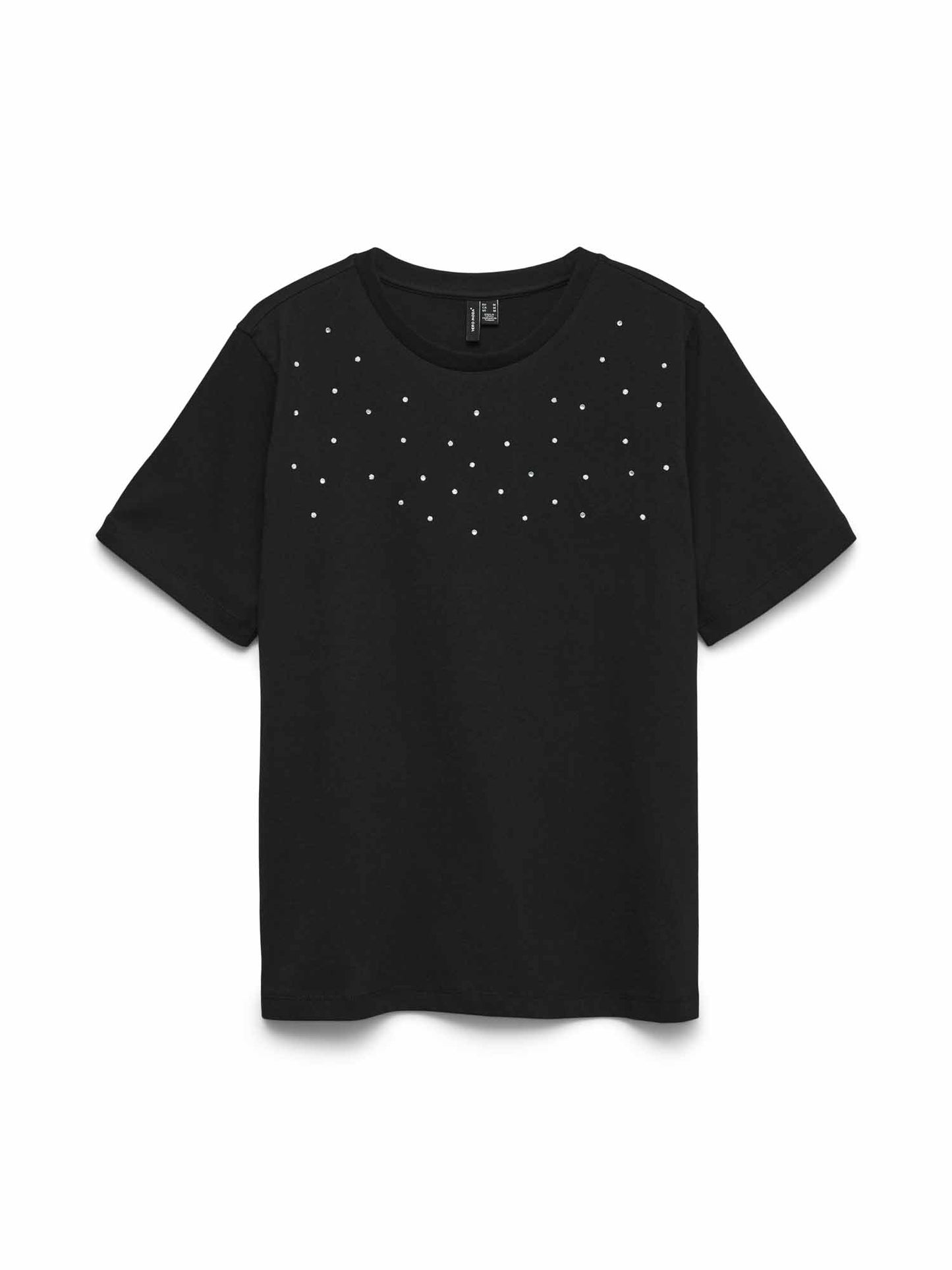 Vero Moda Cara, t-shirt maniche corte donna nera dalla vestibilità regular