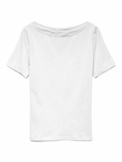T-shirt Vero Moda VMPANDA da donna bianca con scollo a barca