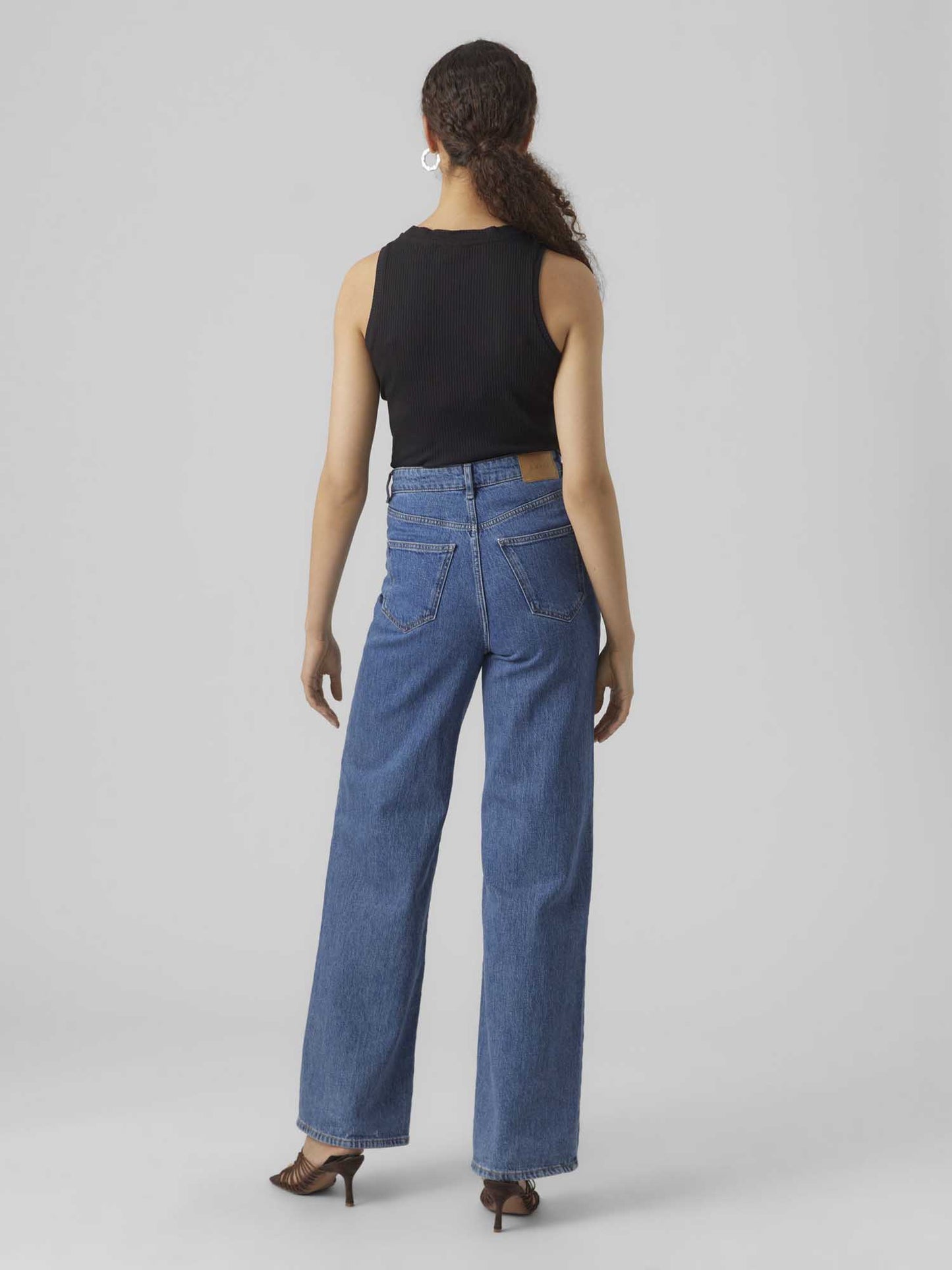 Vero Moda Awlavender, canotta donna nera a girocollo