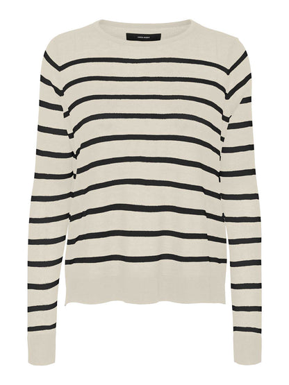 VERO MODA NOVA LS O - BIANCO-NERO