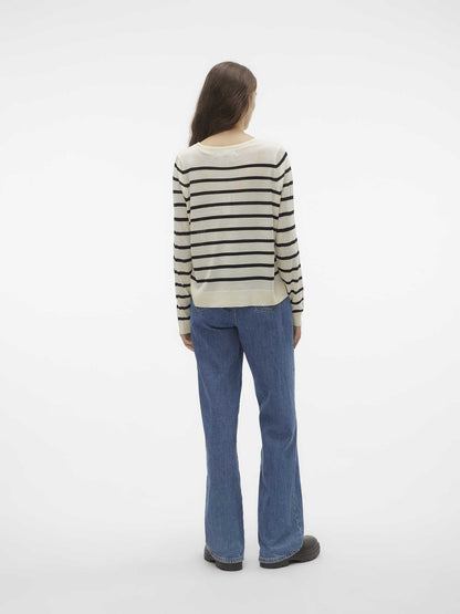 VERO MODA NOVA LS O - BIANCO-NERO