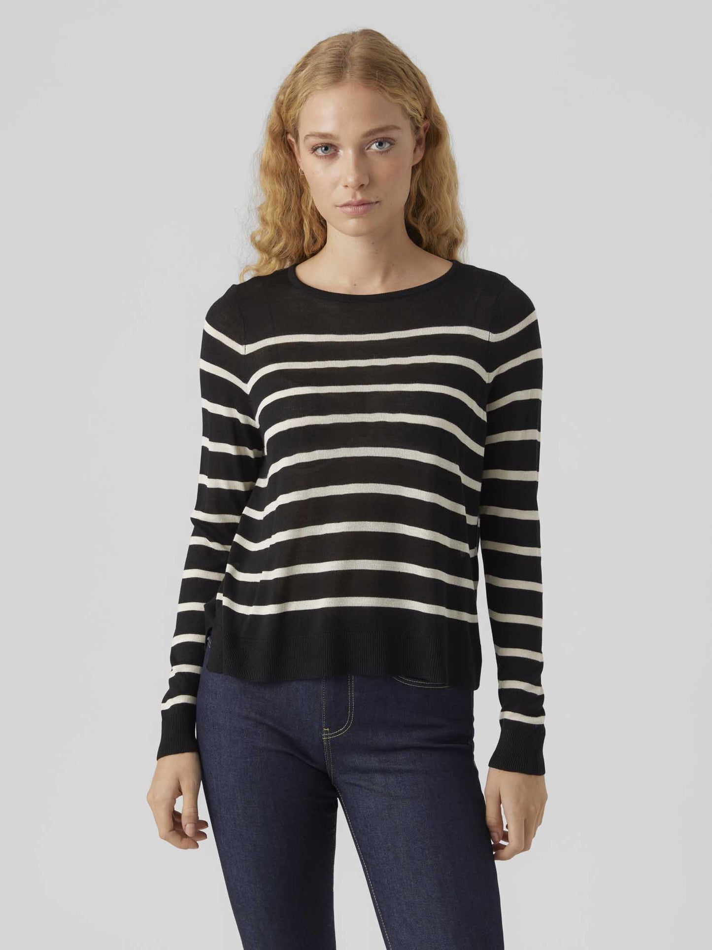 VERO MODA NOVA LS O - NERO-BIANCO