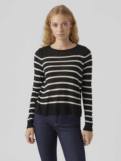 VERO MODA NOVA LS O - NERO-BIANCO
