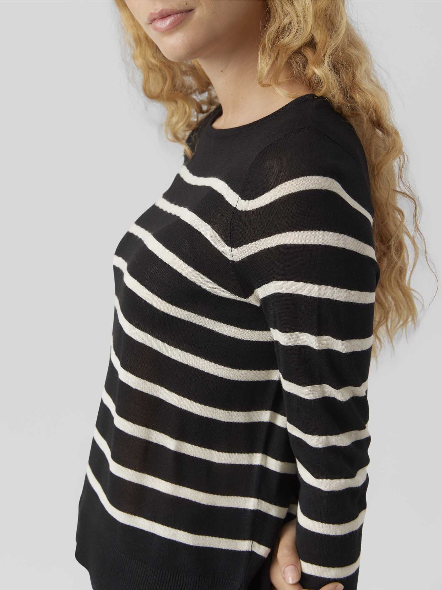 VERO MODA NOVA LS O - NERO-BIANCO