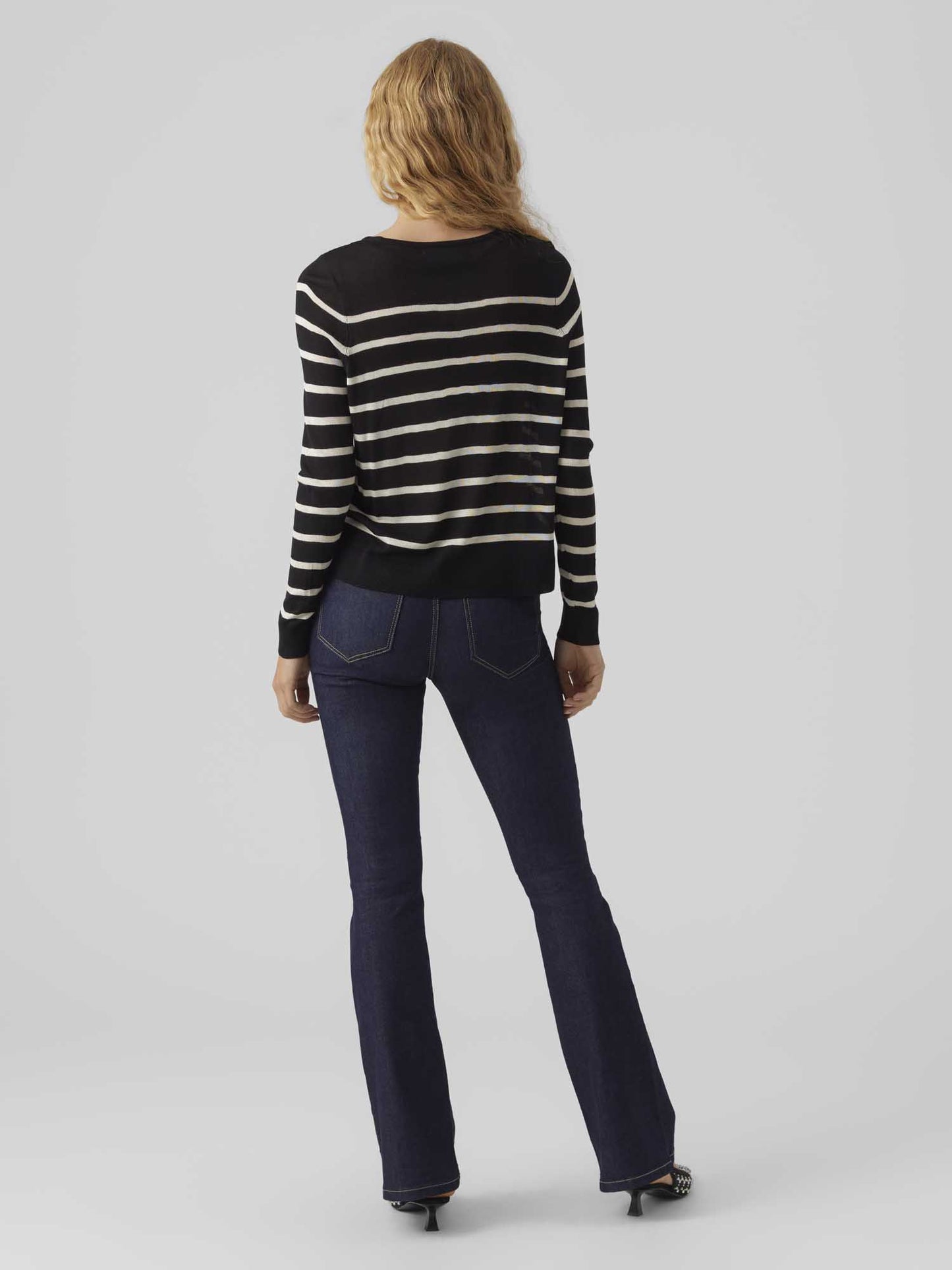 VERO MODA NOVA LS O - NERO-BIANCO