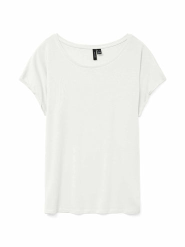 Vero Moda Vmava, t-shirt unisex bianca a maniche corte