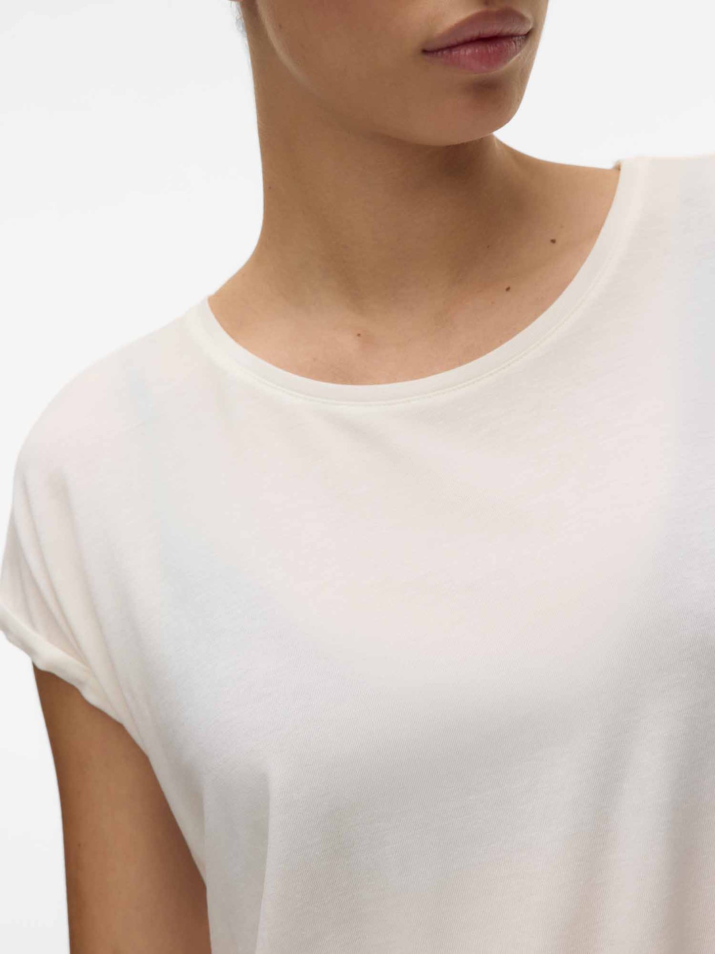 Vero Moda Vmava, t-shirt unisex bianca a maniche corte