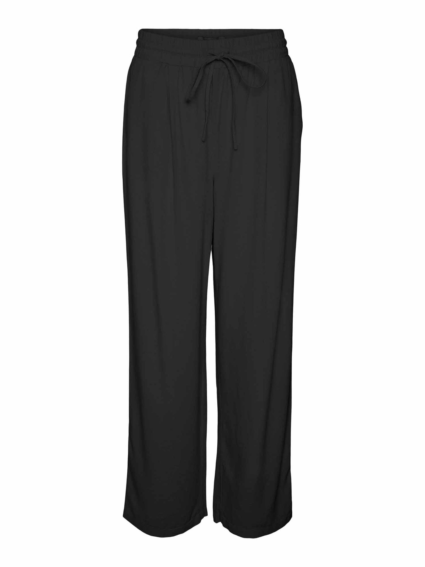 Pantaloni wide leg Jesmilo in lino nero da donna Vero Moda