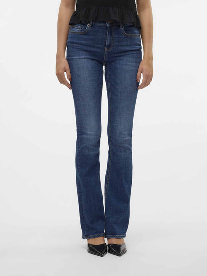 Jeans Vero Moda Vmflash mid rise flared unisex blu scuro