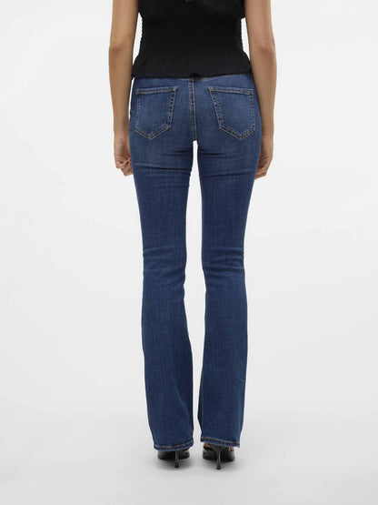 Jeans Vero Moda Vmflash mid rise flared unisex blu scuro