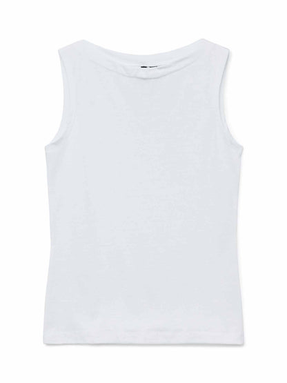 Canotta Vero Moda Panda bianca da donna con scollo a barca
