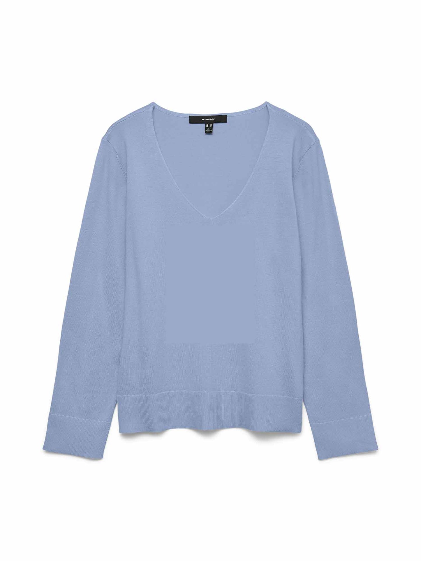 Maglione Vero Moda VMSilje da donna azzurro a collo a V in viscosa