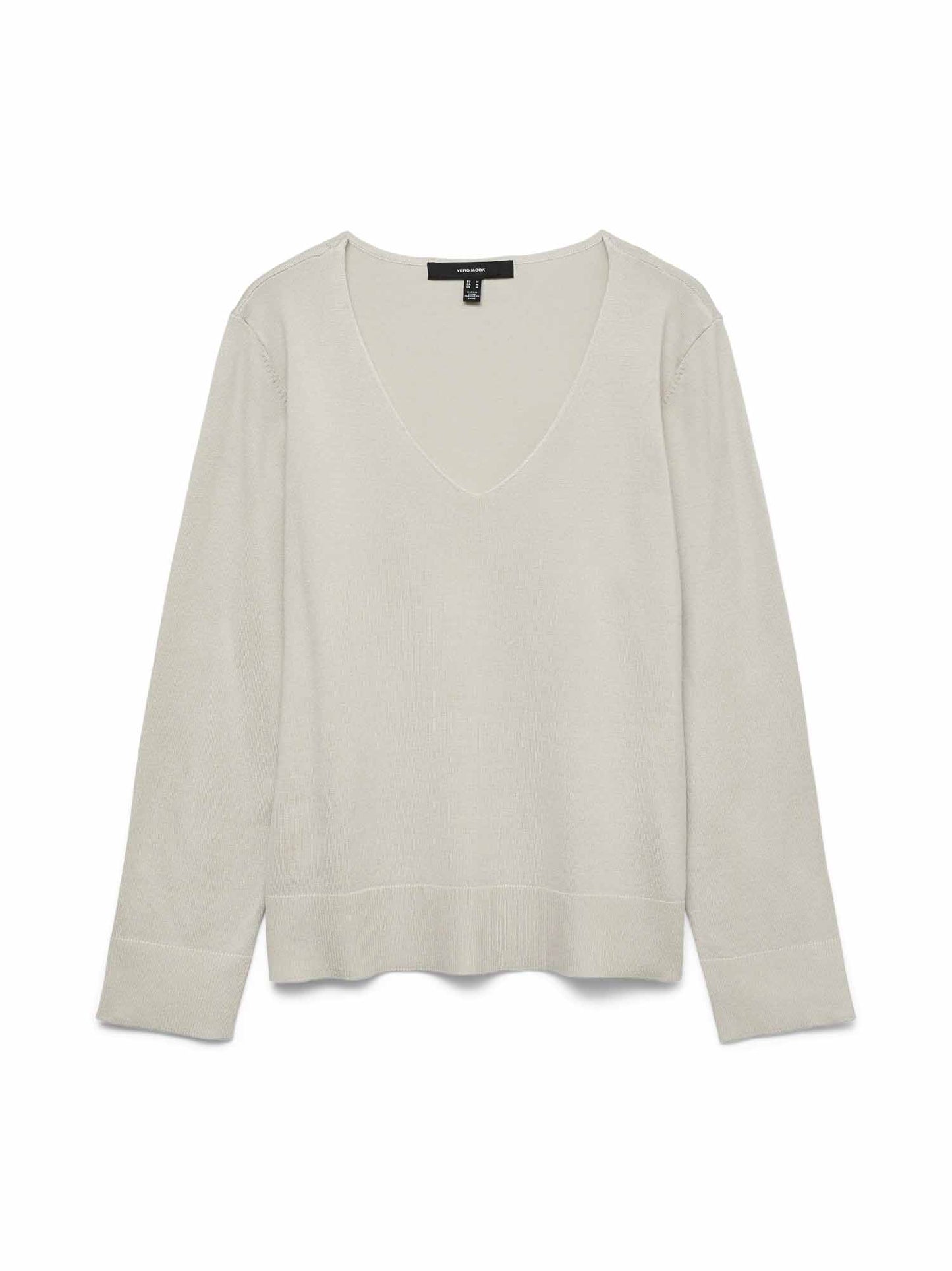 Vero Moda Maglia con collo a V e maniche lunghe Silje beige da donna