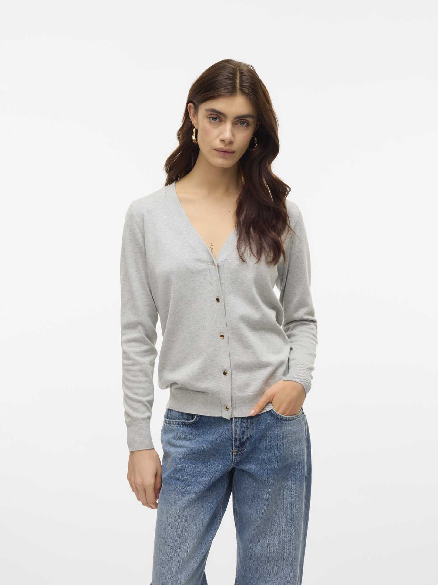 CARDIGAN SILJE VERO MODA DA DONNA GRIGIO