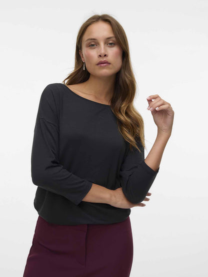 T-shirt Vero Moda Vmava con maniche 3/4 da donna nera