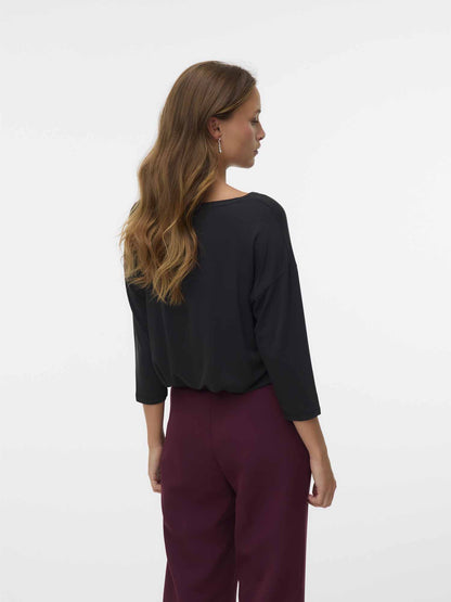 T-shirt Vero Moda Vmava con maniche 3/4 da donna nera