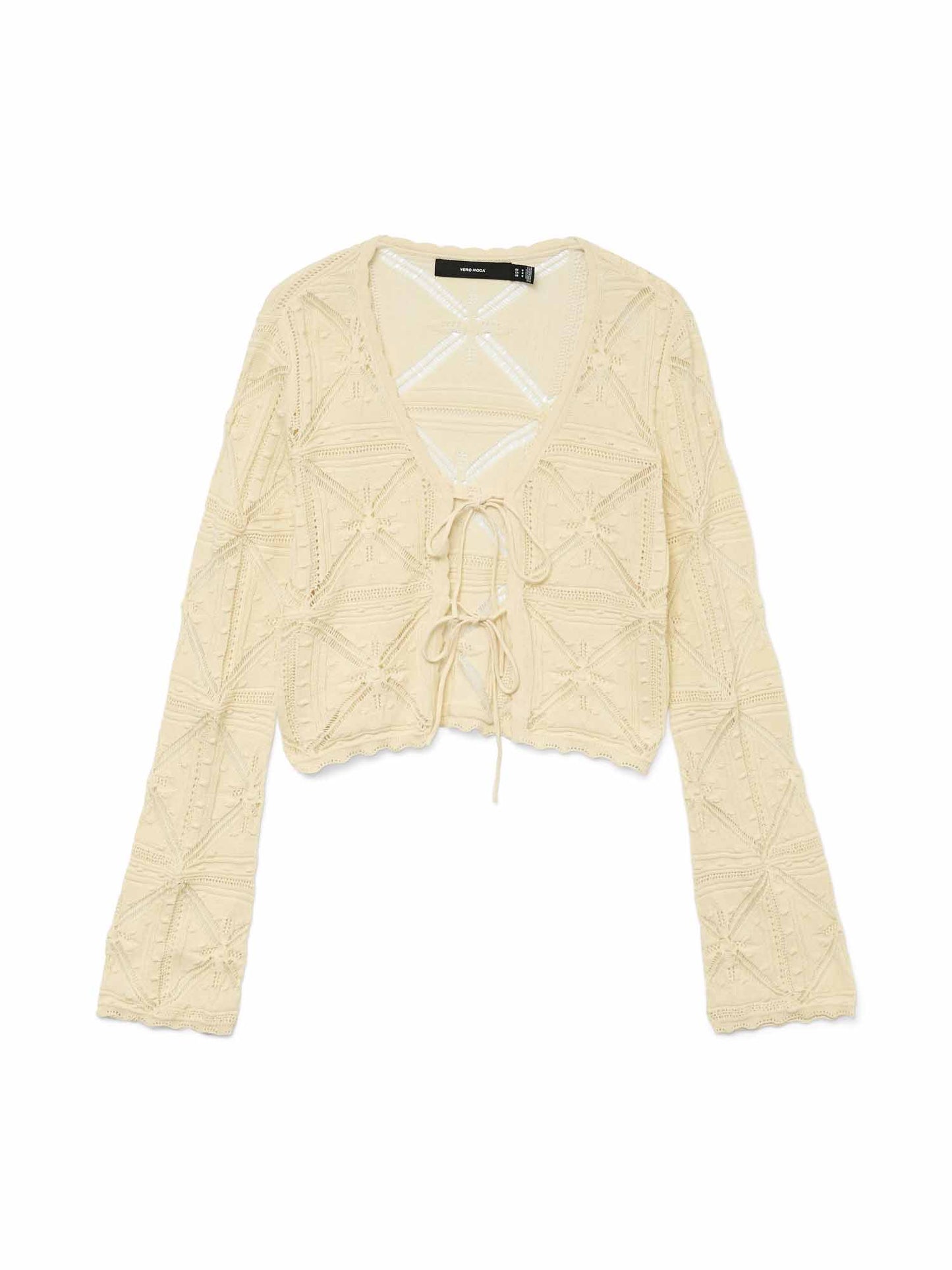 Cardigan Lola di Vero Moda con fiocco frontale crema da donna