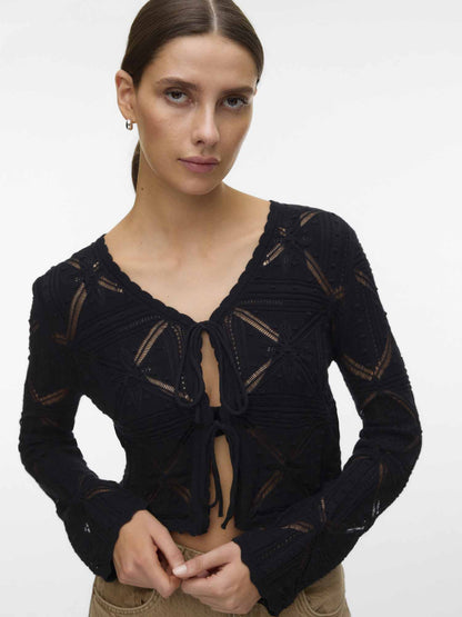 Cardigan Lola in cotone nero da donna di Vero Moda