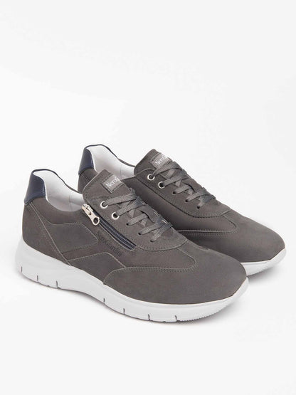 SNEAKERS IN CAMOSCIO E PELLE NERO GIARDINI DONNA GRIGIO