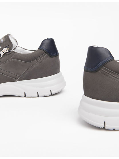SNEAKERS IN CAMOSCIO E PELLE NERO GIARDINI DONNA GRIGIO