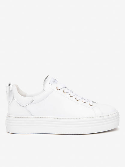 Nero Giardini Caprai, stringate platform da donna bianche