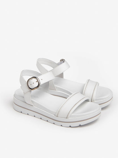 SANDALO IN PELLE NERO GIARDINI DONNA BIANCO