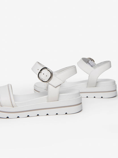 SANDALO IN PELLE NERO GIARDINI DONNA BIANCO