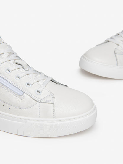 SNEAKERS IN PELLE E CAMOSCIO NERO GIARDINI UOMO BIANCO
