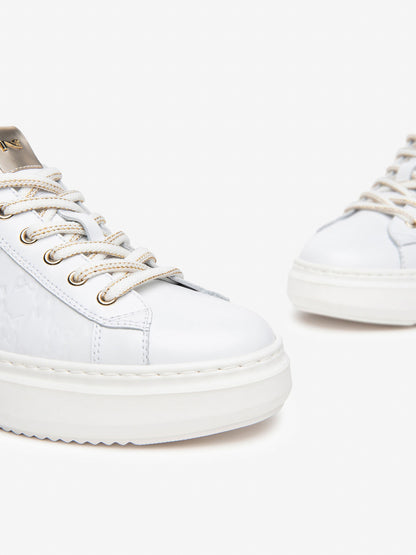 SNEAKERS CON PLATFORM NERO GIARDINI DONNA BIANCO ORO